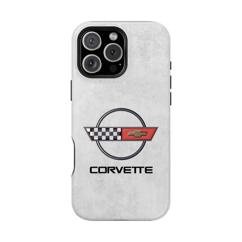 Corvette C4 Magnetic Tough Case, iPhone Case, Impact Resistant, MagSafe, Rubber Liner, Matte or Glossy, C4 Emblem, C4 Logo, Cell Phone Case