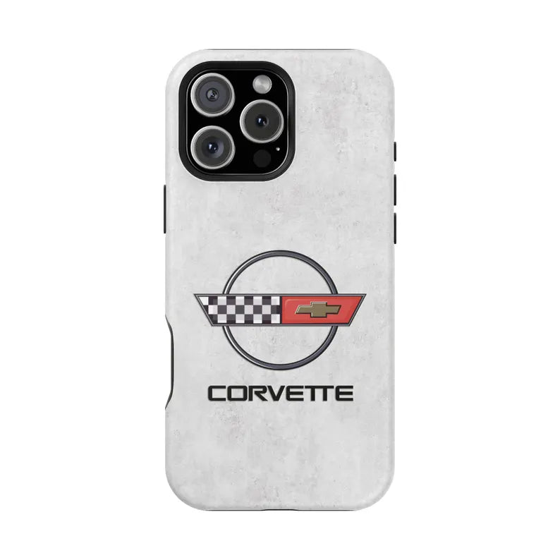 Corvette C4 Magnetic Tough Case, iPhone Case, Impact Resistant, MagSafe, Rubber Liner, Matte or Glossy, C4 Emblem, C4 Logo, Cell Phone Case