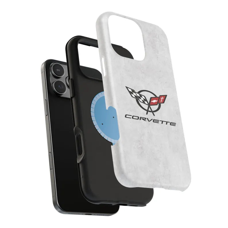 Corvette C5 Magnetic Tough Case, iPhone Case, Impact Resistant, MagSafe, Rubber Liner, Matte or Glossy, C5 Emblem, C5 Logo, Cell Phone Case
