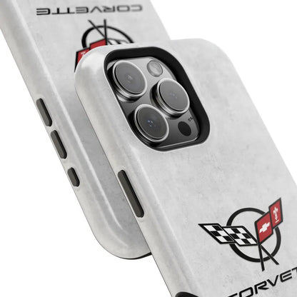 Corvette C5 Magnetic Tough Case, iPhone Case, Impact Resistant, MagSafe, Rubber Liner, Matte or Glossy, C5 Emblem, C5 Logo, Cell Phone Case