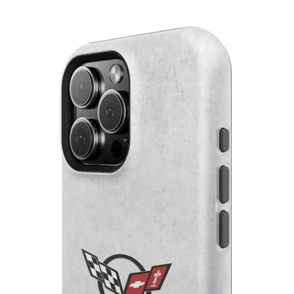 Corvette C5 Magnetic Tough Case, iPhone Case, Impact Resistant, MagSafe, Rubber Liner, Matte or Glossy, C5 Emblem, C5 Logo, Cell Phone Case