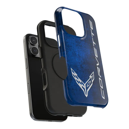 Corvette Blue C8 iPhone Case - Corvette Samsung Phone Case - Cell Phone Case - Impact Resistant - Rubber Liner - Matte or Glossy