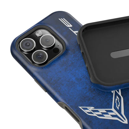 Corvette Blue C8 iPhone Case - Corvette Samsung Phone Case - Cell Phone Case - Impact Resistant - Rubber Liner - Matte or Glossy