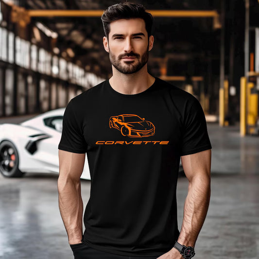 Corvette T-Shirt, Corvette Logo, Corvette Illustration, Bella and Canvas T-Shirt, Corvette Apparel, Graphic Tee, Soft T-Shirt