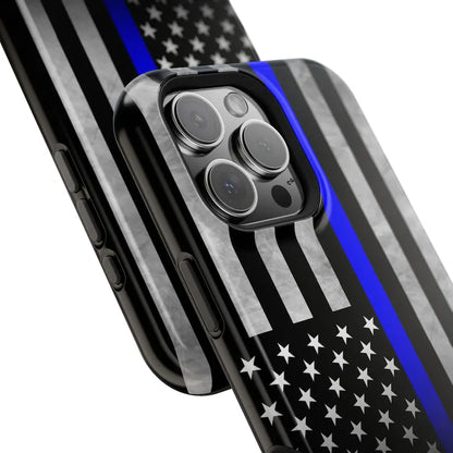Corvette C6 Blue Lives Matter Magnetic Tough Case, iPhone Case, Impact Resistant, MagSafe, Rubber Liner, Matte or Glossy, Cell Phone Case