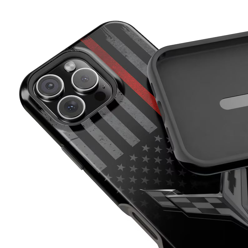 Corvette C8 "Red Lives Matter" Magnetic Tough Case, iPhone Case, Impact Resistant, MagSafe, Rubber Liner, Matte or Glossy, Cell Phone Case