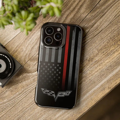 Corvette C6 "Red Lives Matter" Magnetic Tough Case, iPhone Case, Impact Resistant, MagSafe, Rubber Liner, Matte or Glossy, Cell Phone Case