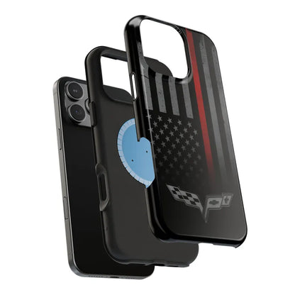 Corvette C6 "Red Lives Matter" Magnetic Tough Case, iPhone Case, Impact Resistant, MagSafe, Rubber Liner, Matte or Glossy, Cell Phone Case