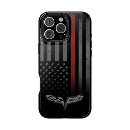 Corvette C6 "Red Lives Matter" Magnetic Tough Case, iPhone Case, Impact Resistant, MagSafe, Rubber Liner, Matte or Glossy, Cell Phone Case