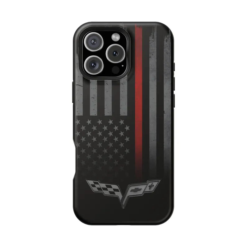 Corvette C6 "Red Lives Matter" Magnetic Tough Case, iPhone Case, Impact Resistant, MagSafe, Rubber Liner, Matte or Glossy, Cell Phone Case