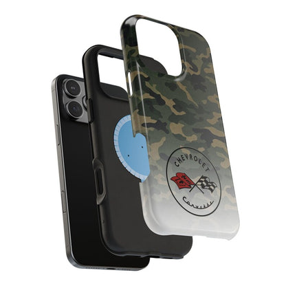 Corvette C1 Camo Magnetic Tough Case, iPhone Case, Impact Resistant, MagSafe, Rubber Liner, Matte or Glossy, Cell Phone Case