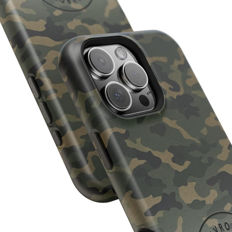Corvette C1 Camo Magnetic Tough Case, iPhone Case, Impact Resistant, MagSafe, Rubber Liner, Matte or Glossy, Cell Phone Case
