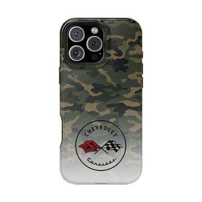 Corvette C1 Camo Magnetic Tough Case, iPhone Case, Impact Resistant, MagSafe, Rubber Liner, Matte or Glossy, Cell Phone Case