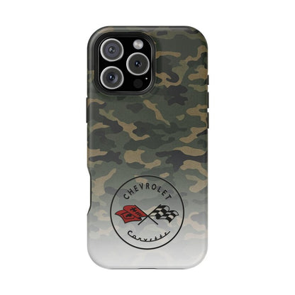 Corvette C1 Camo Magnetic Tough Case, iPhone Case, Impact Resistant, MagSafe, Rubber Liner, Matte or Glossy, Cell Phone Case