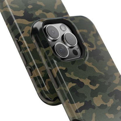 Corvette C3 Camo Magnetic Tough Case, iPhone Case, Impact Resistant, MagSafe, Rubber Liner, Matte or Glossy, Cell Phone Case