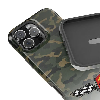 Corvette C6 Camo Magnetic Tough Case, iPhone Case, Impact Resistant, MagSafe, Rubber Liner, Matte or Glossy, Cell Phone Case