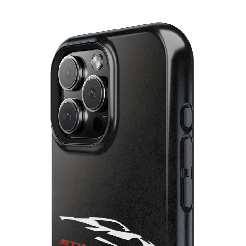 Corvette Stingray Magnetic Tough Case, iPhone Case, Impact Resistant, MagSafe, Rubber Liner, Matte or Glossy, Cell Phone Case
