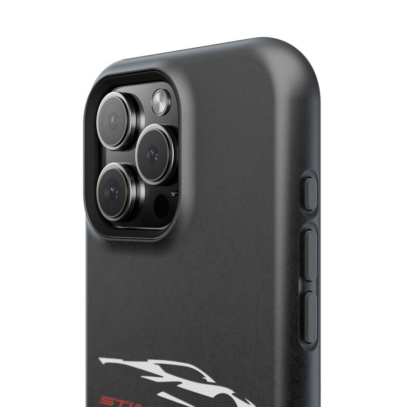 Corvette Stingray Magnetic Tough Case, iPhone Case, Impact Resistant, MagSafe, Rubber Liner, Matte or Glossy, Cell Phone Case