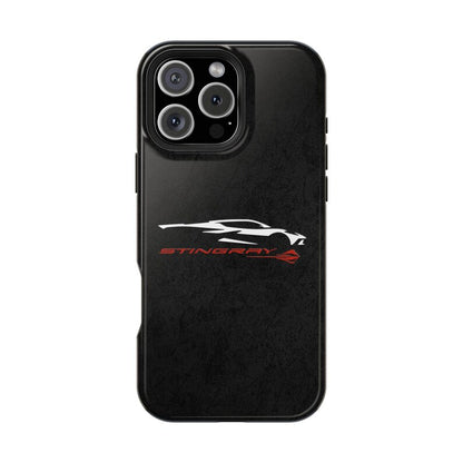 Corvette Stingray Magnetic Tough Case, iPhone Case, Impact Resistant, MagSafe, Rubber Liner, Matte or Glossy, Cell Phone Case