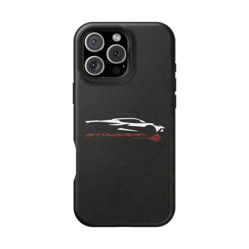 Corvette Stingray Magnetic Tough Case, iPhone Case, Impact Resistant, MagSafe, Rubber Liner, Matte or Glossy, Cell Phone Case