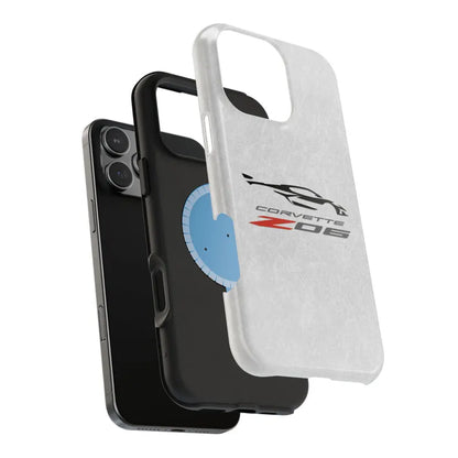 Corvette Z06 Magnetic Tough Case, iPhone Case, Impact Resistant, MagSafe, Rubber Liner, Matte or Glossy, Cell Phone Case