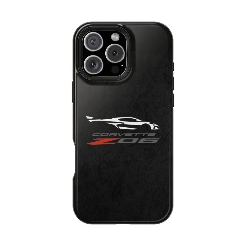 Corvette Z06 Magnetic Tough Case, iPhone Case, Impact Resistant, MagSafe, Rubber Liner, Matte or Glossy, Cell Phone Case