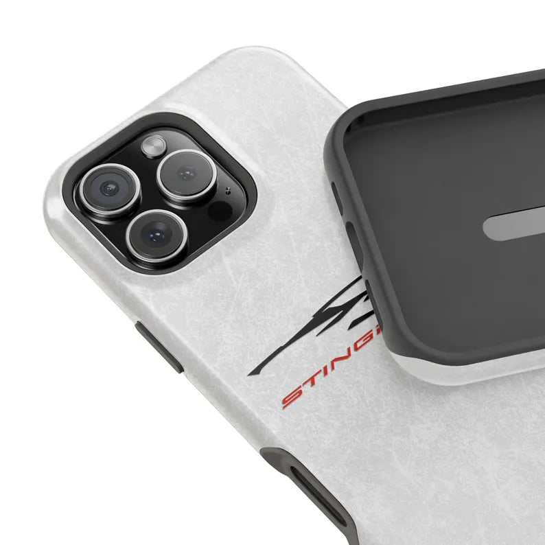 Corvette Stingray Magnetic Tough Case, iPhone Case, Impact Resistant, MagSafe, Rubber Liner, Matte or Glossy, Cell Phone Case