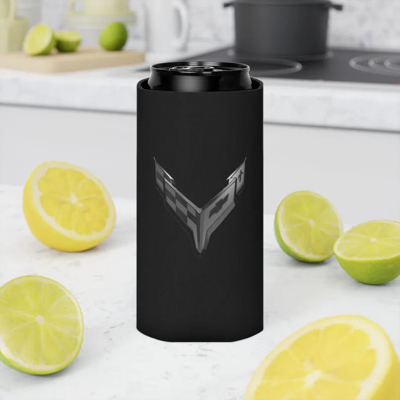 Corvette C8 Can Coozie, Regular and Slim, Beer and Soda Coozie, Race Day Beverage Holder, Car Enthusiast Gift, Party Favor, Tailgate
