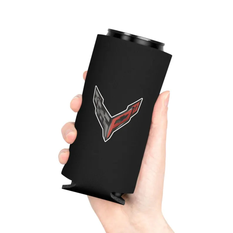 Corvette C8 Can Coozie, Regular and Slim, Beer and Soda Coozie, Race Day Beverage Holder, Car Enthusiast Gift, Party Favor, Tailgate