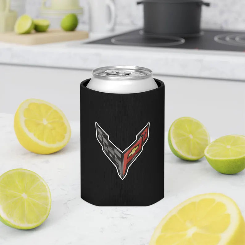 Corvette C8 Can Coozie, Regular and Slim, Beer and Soda Coozie, Race Day Beverage Holder, Car Enthusiast Gift, Party Favor, Tailgate