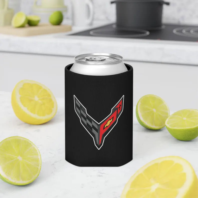 Corvette C8 Can Coozie, Regular and Slim, Beer and Soda Coozie, Race Day Beverage Holder, Car Enthusiast Gift, Party Favor, Tailgate