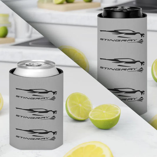 Corvette Stingray Can Coozie, Regular or Slim, Beer and Soda Coozie, Race Day Beverage Holder, Car Enthusiast Gift, Party Favor, Tailgate