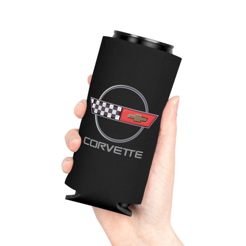 Corvette C4 Can Coozie, Regular and Slim, Beer and Soda Coozie, Race Day Beverage Holder, Car Enthusiast Gift, Party Favor, Tailgate