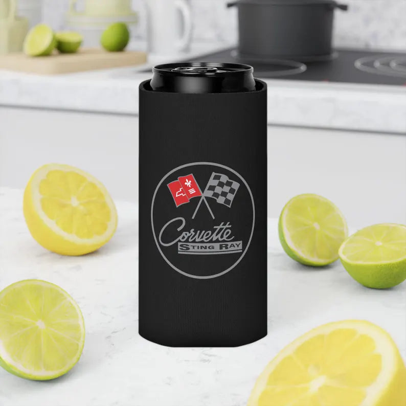 Corvette C2 Can Coozie, Regular and Slim, Beer and Soda Coozie, Race Day Beverage Holder, Car Enthusiast Gift, Party Favor, Tailgate