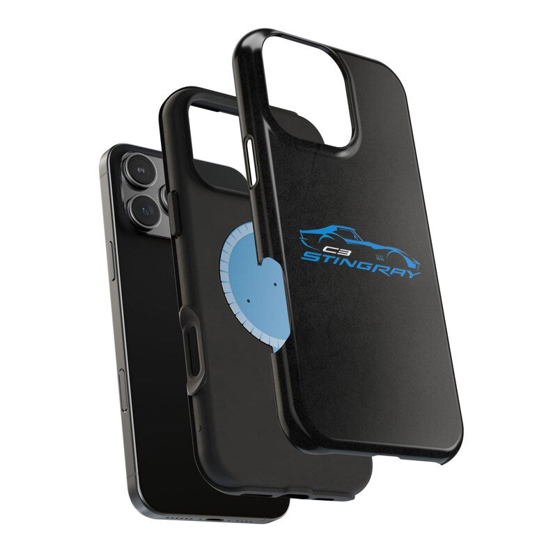 Corvette C3 Stingray Magnetic Tough Case, iPhone Case, Impact Resistant, MagSafe, Rubber Liner, Matte or Glossy, Cell Phone Case