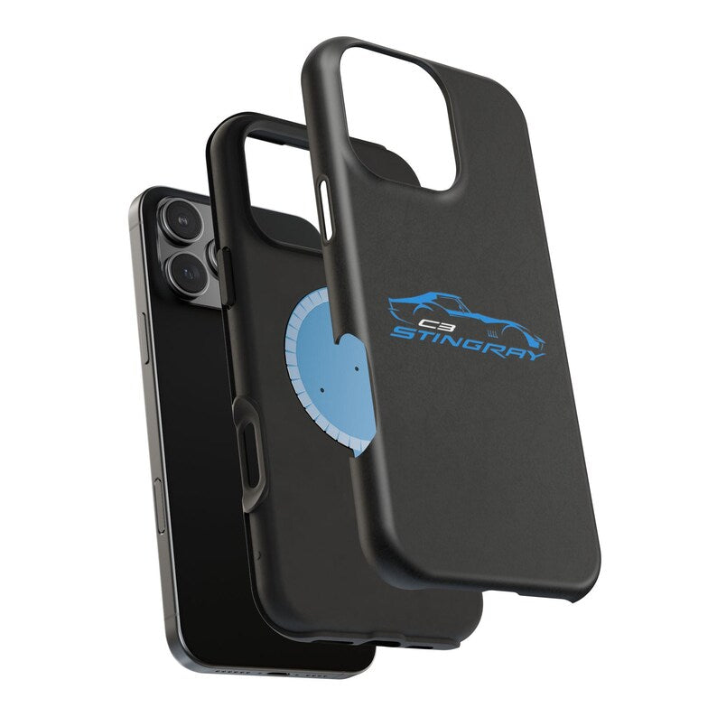 Corvette C3 Stingray Magnetic Tough Case, iPhone Case, Impact Resistant, MagSafe, Rubber Liner, Matte or Glossy, Cell Phone Case