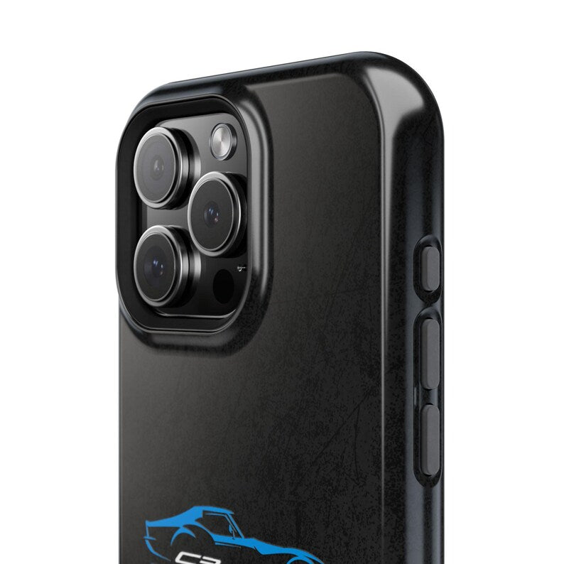 Corvette C3 Stingray Magnetic Tough Case, iPhone Case, Impact Resistant, MagSafe, Rubber Liner, Matte or Glossy, Cell Phone Case