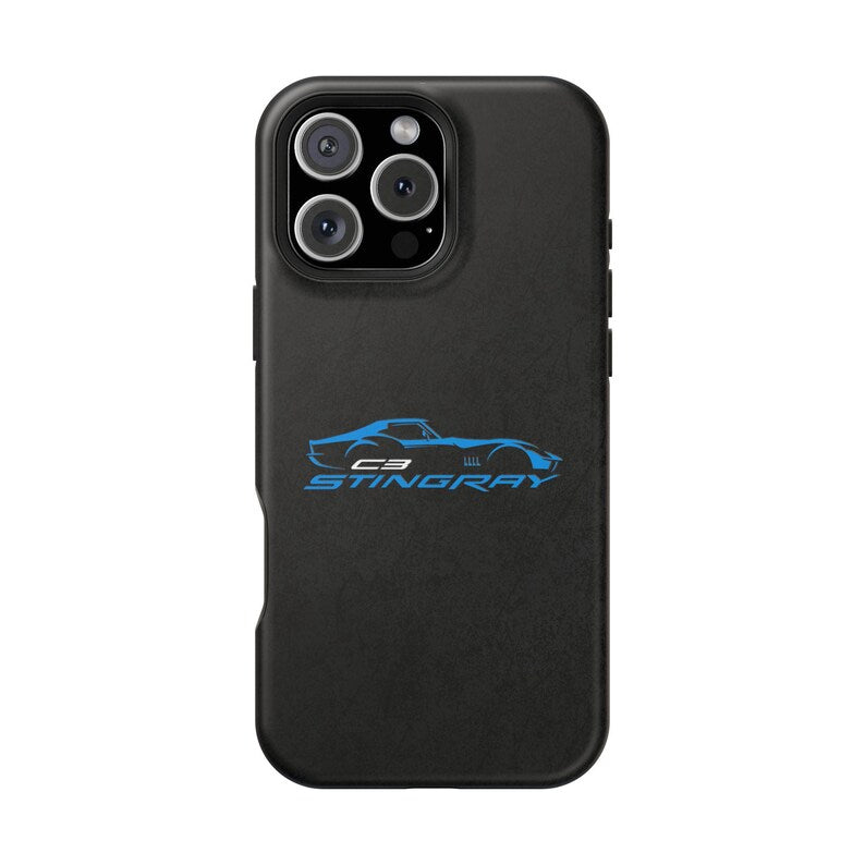 Corvette C3 Stingray Magnetic Tough Case, iPhone Case, Impact Resistant, MagSafe, Rubber Liner, Matte or Glossy, Cell Phone Case
