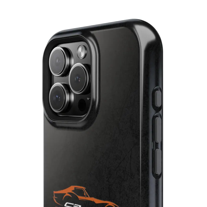 Corvette C3 Stingray Magnetic Tough Case, iPhone Case, Impact Resistant, MagSafe, Rubber Liner, Matte or Glossy, Cell Phone Case
