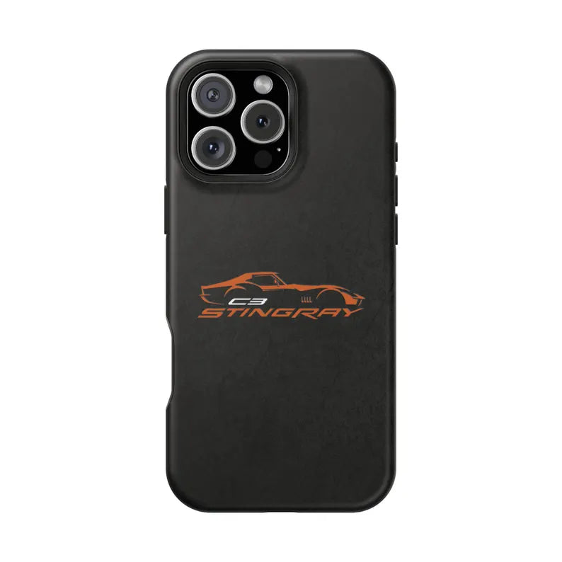 Corvette C3 Stingray Magnetic Tough Case, iPhone Case, Impact Resistant, MagSafe, Rubber Liner, Matte or Glossy, Cell Phone Case