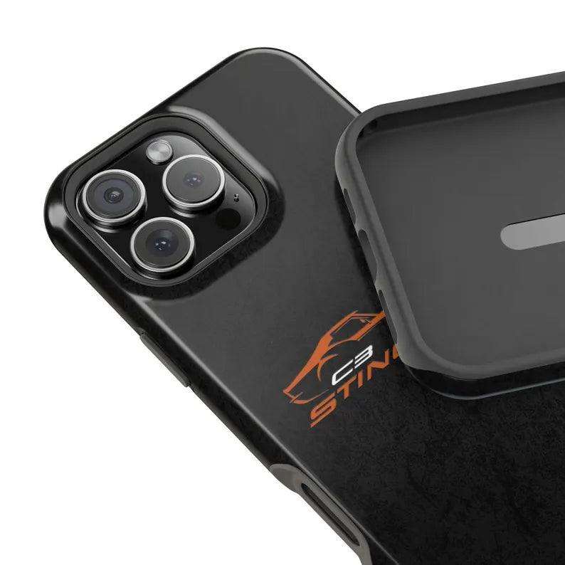 Corvette C3 Stingray Magnetic Tough Case, iPhone Case, Impact Resistant, MagSafe, Rubber Liner, Matte or Glossy, Cell Phone Case