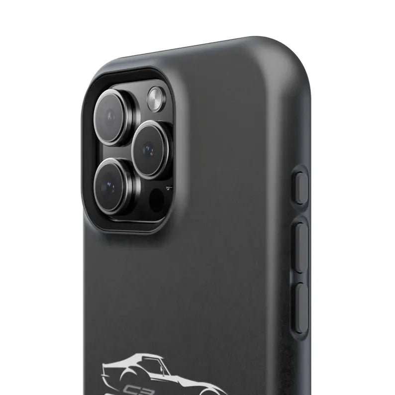 Corvette C3 Stingray Magnetic Tough Case, iPhone Case, Impact Resistant, MagSafe, Rubber Liner, Matte or Glossy, Cell Phone Case