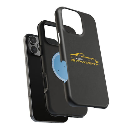 Corvette C3 Stingray Magnetic Tough Case, iPhone Case, Impact Resistant, MagSafe, Rubber Liner, Matte or Glossy, Cell Phone Case