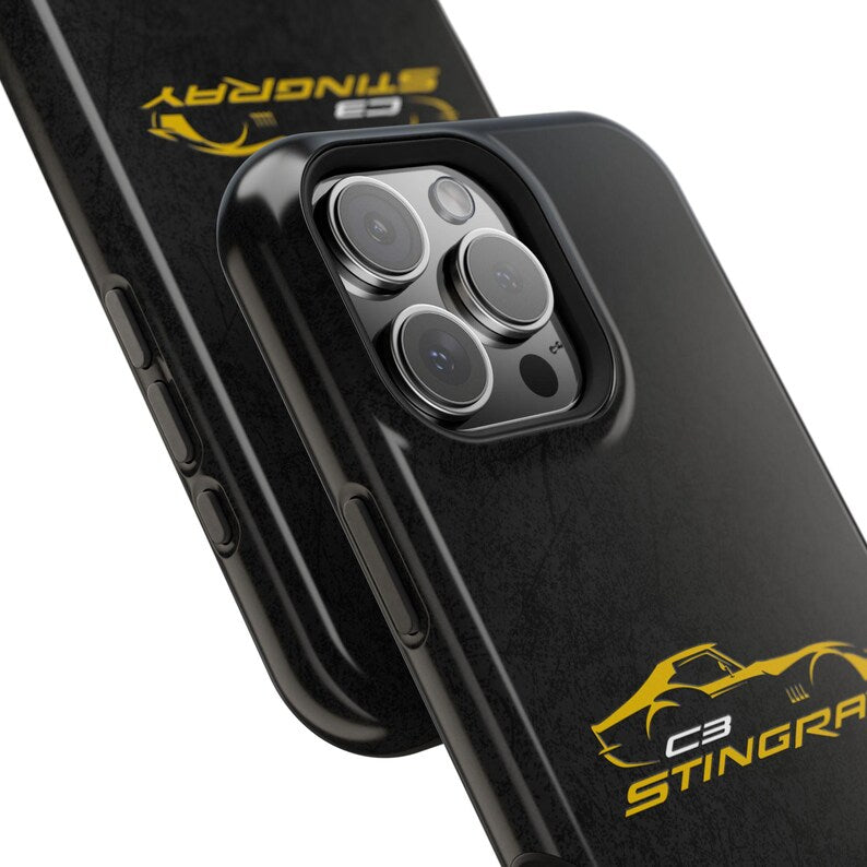 Corvette C3 Stingray Magnetic Tough Case, iPhone Case, Impact Resistant, MagSafe, Rubber Liner, Matte or Glossy, Cell Phone Case
