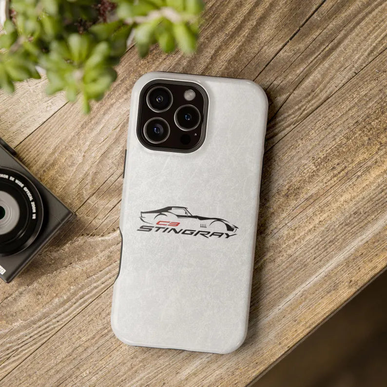 Corvette C3 Stingray Magnetic Tough Case, iPhone Case, Impact Resistant, MagSafe, Rubber Liner, Matte or Glossy, Cell Phone Case