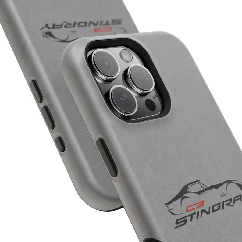 Corvette C3 Stingray Magnetic Tough Case, iPhone Case, Impact Resistant, MagSafe, Rubber Liner, Matte or Glossy, Cell Phone Case