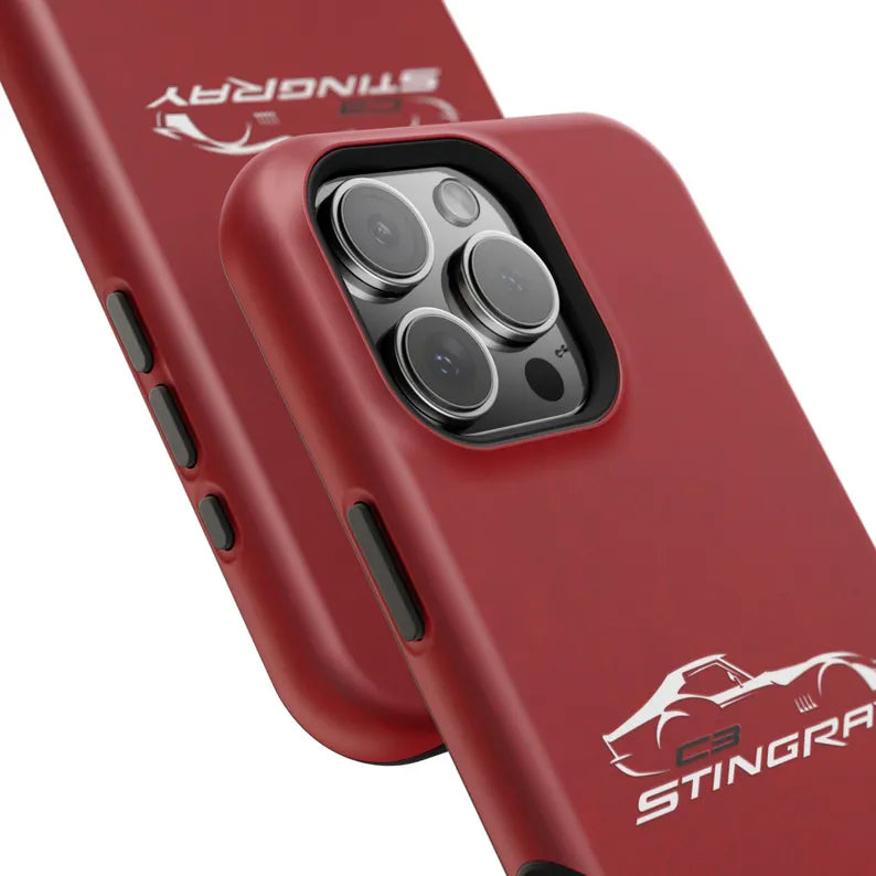 Corvette C3 Stingray Magnetic Tough Case, iPhone Case, Impact Resistant, MagSafe, Rubber Liner, Matte or Glossy, Cell Phone Case