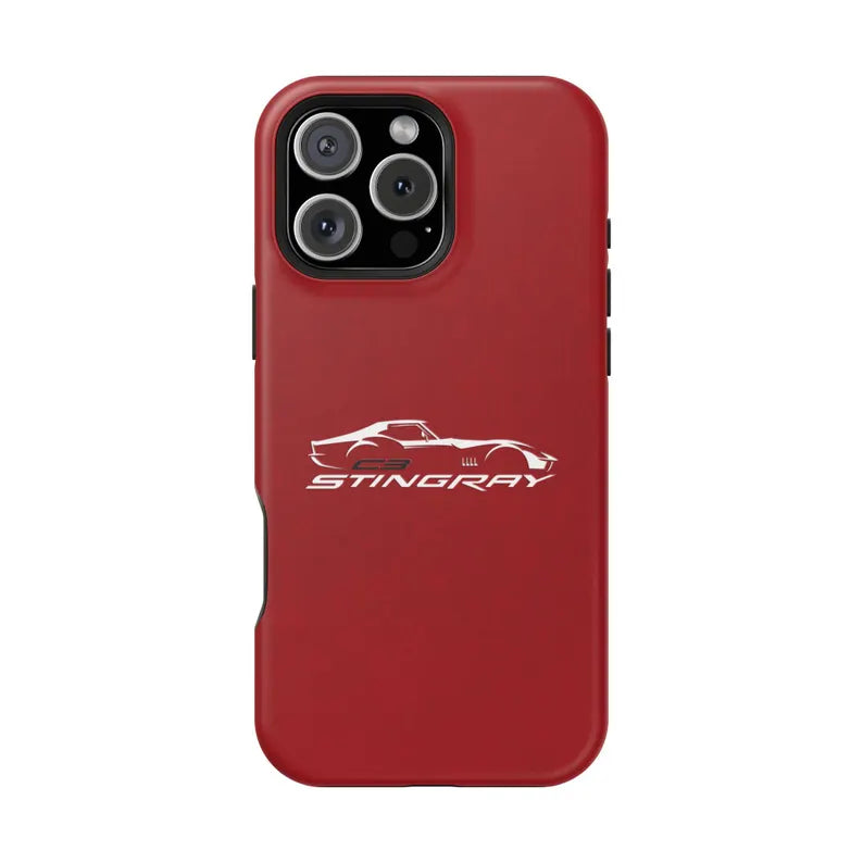 Corvette C3 Stingray Magnetic Tough Case, iPhone Case, Impact Resistant, MagSafe, Rubber Liner, Matte or Glossy, Cell Phone Case