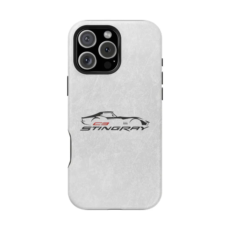 Corvette C3 Stingray Magnetic Tough Case, iPhone Case, Impact Resistant, MagSafe, Rubber Liner, Matte or Glossy, Cell Phone Case