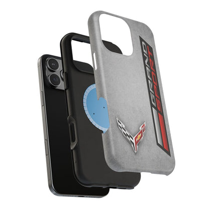 Corvette Grand Sport Magnetic Tough Case, iPhone Case, Impact Resistant, MagSafe, Rubber Liner, Matte or Glossy, Cell Phone Case